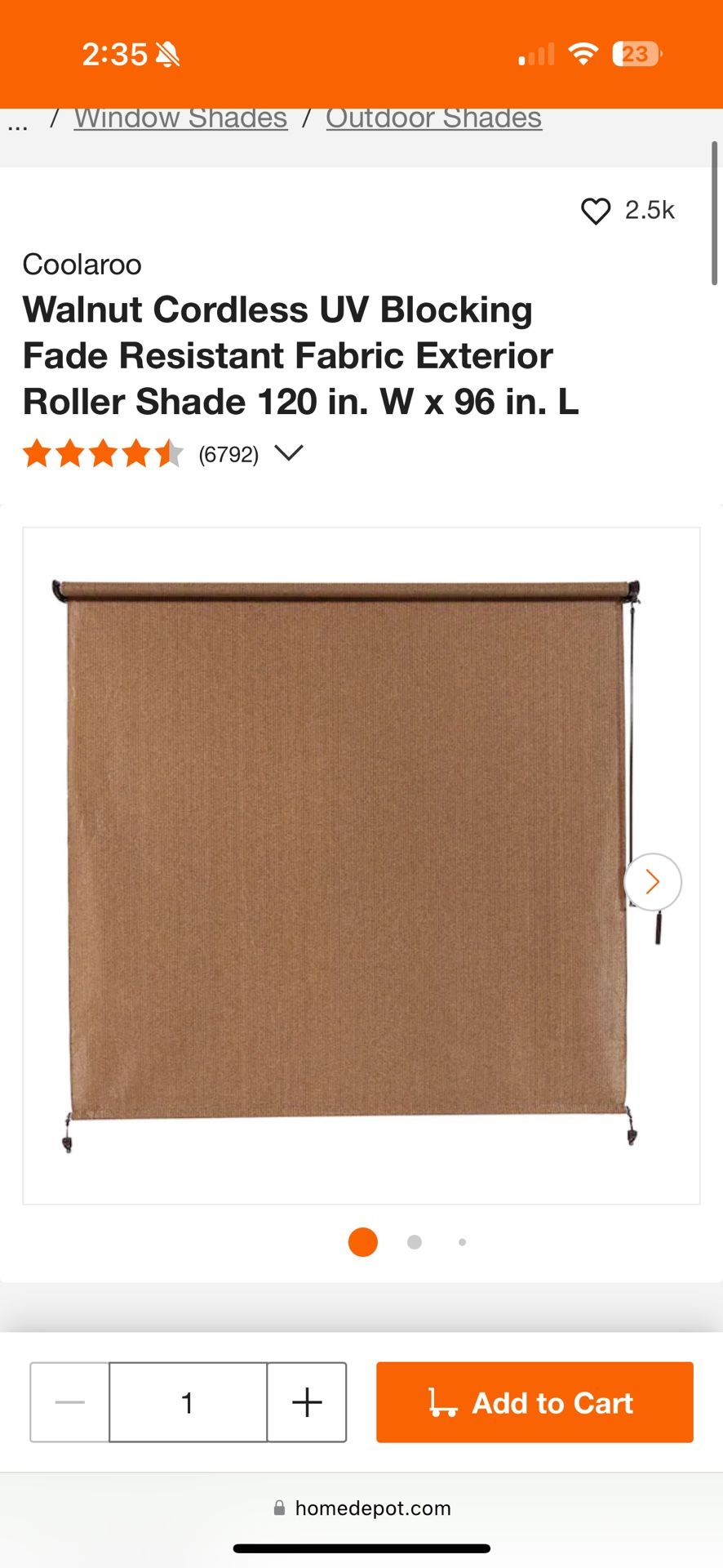 Coolaroo Sun Shade 120x96