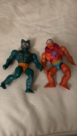 Vintage 1980s MOTU Figures - Mer-Man & Beast Man (Incomplete)