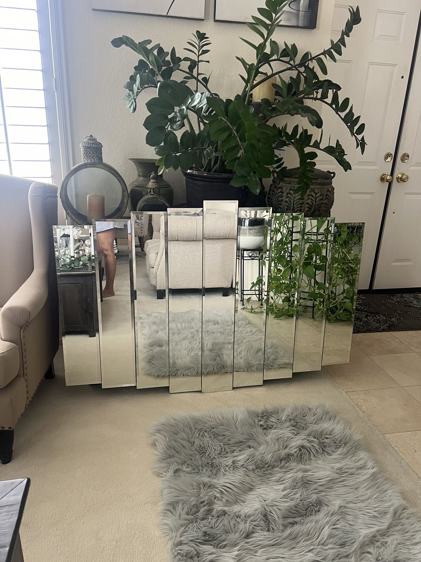54”x36” Large modern frameless mirror