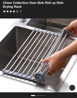 Sink roll up dish drying Rack