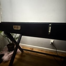 Black Desk with 2 Drawers With Gold Handles