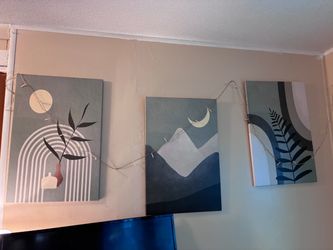 Set of 3 Boho Abstract Wall Art Prints