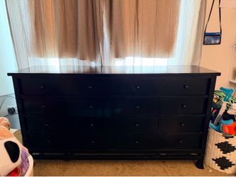 Solid wood black dresser