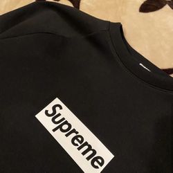 Custom Made Supreme Logo Cropped Sweatshirt