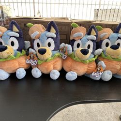 12" Bluey Halloween Pumpkin Plush: Animal Adventure Stuffed Character, Polyester Material, 0.5 Ib