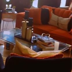 Nice designer velvet sofas two pieces, delivery available