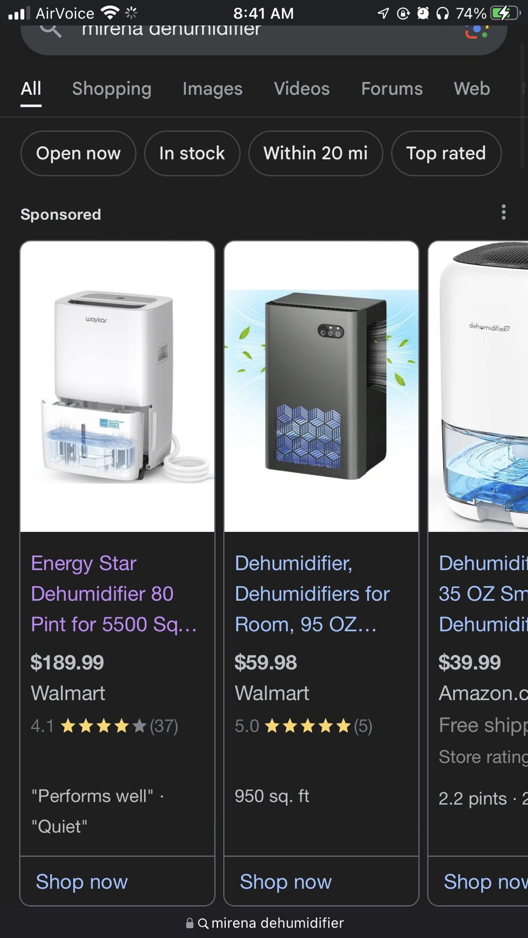 Mirena Dehumidifier