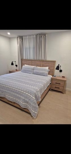 King size bed frame with mattress