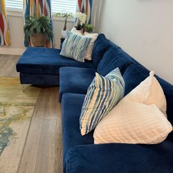 small sectional gently used with pillows 