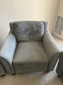 Grey 3-Piece Sofa Set — Sofa, Loveseat & Armchair