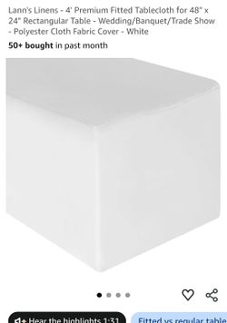 White 4ft table cover