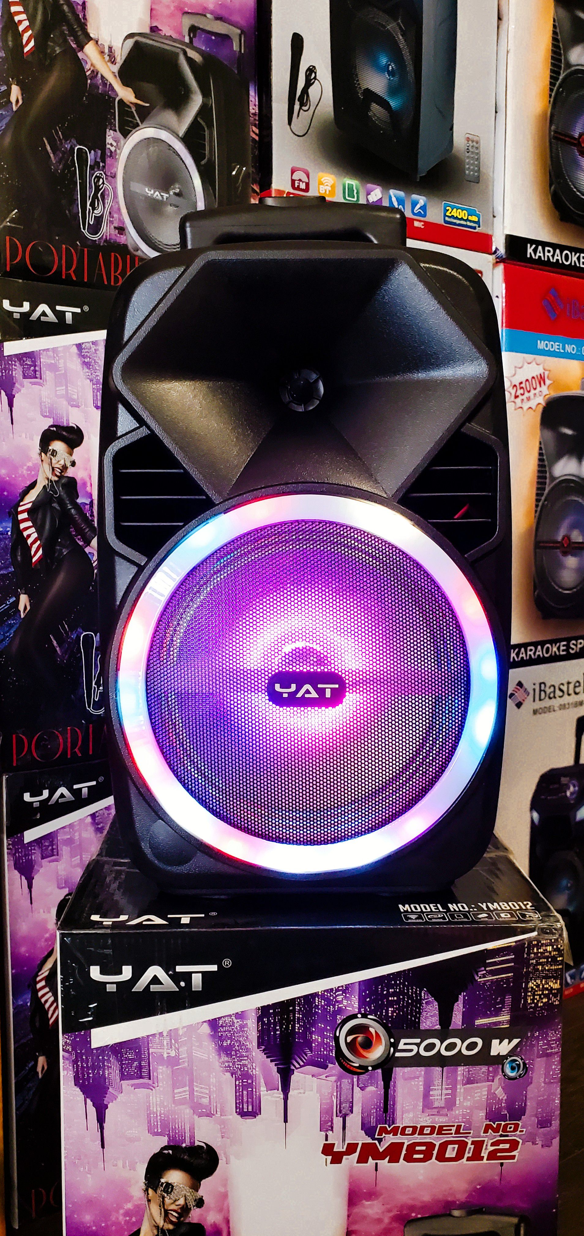Bosina Nueva Bluetooth Woofer 8" LED Lights Karaoke !!! Rechargeable 🔋 +++ Usb / Aux / Micro SD Card