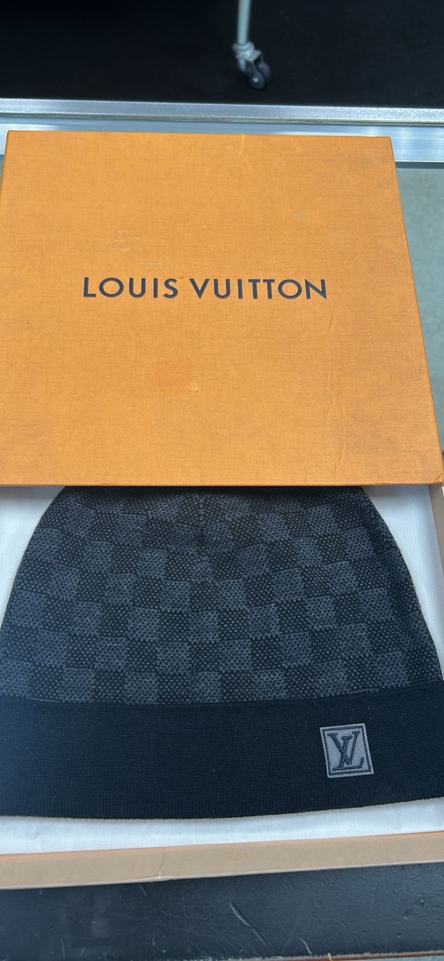 LOUIS VUITTON M70009 Damier Graphite Bonnet Petit Damier beanie knit hat cap