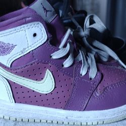 Nike Air Jordan 1 Retro High Toddler Size 5C 705324 -509 Kids Green Pink