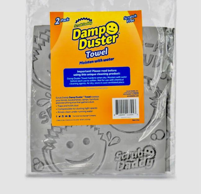 2 Damp Duster Scrub Daddy (Grey) *NEW SEALED IN PACKAGE! 2 pack