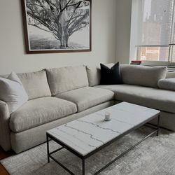 Crate and Barrel L-shaped Sofa With Bumper - 10 Ft / 120 Inch