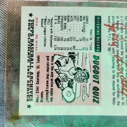 Old Baseball Card In Mint Condition 