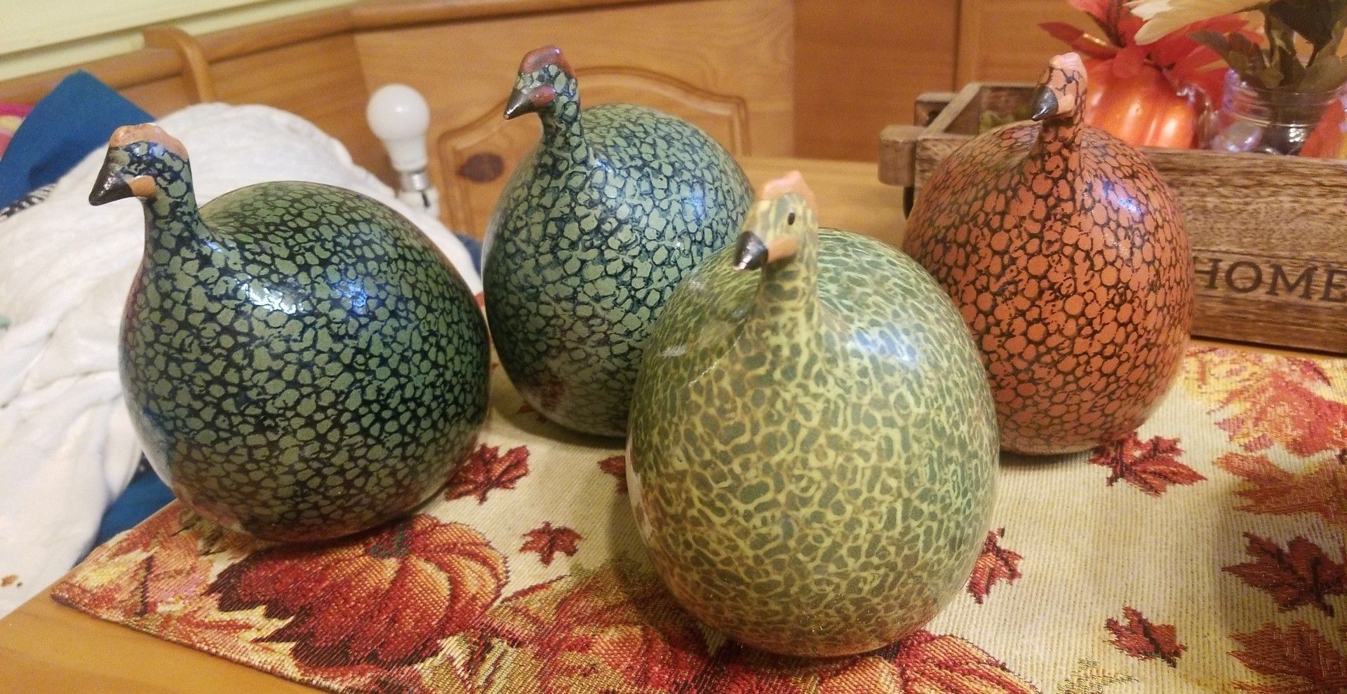 La Pintade French Ceramic Guinea Hens