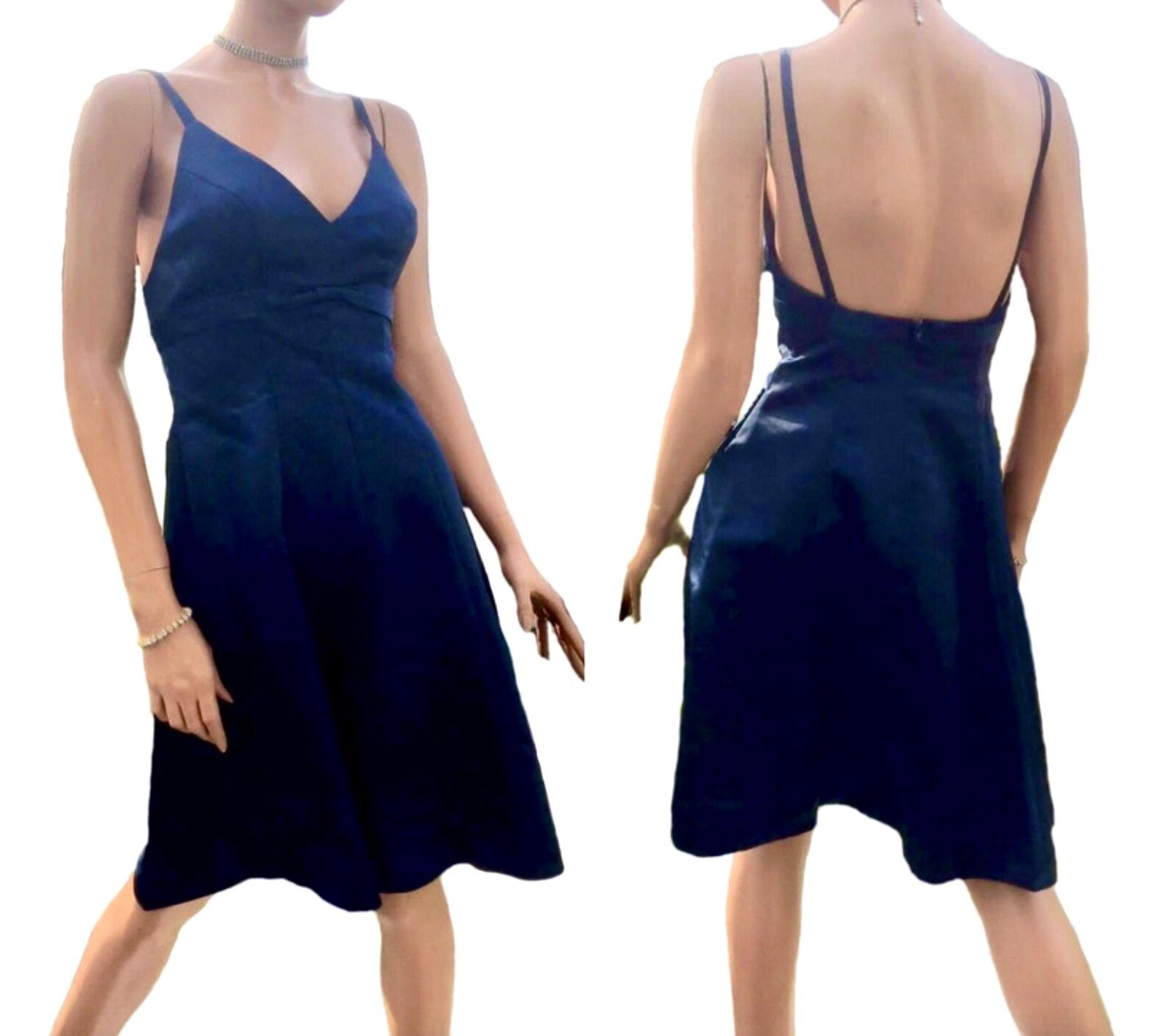 Gather & Gown David Tutera Midnight Blue Fit/flare Short Bridesmaid Dress 2~NWT