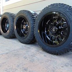 20X12 Black RBP ATOMIC Rims LT 33 12.50 20 MT Tires *6Lug* *CHEVY*FORD* *TOYOTA* *-44MM OFFSET*