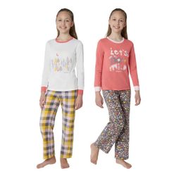 Eddie Bauer Kids 4-piece Pajamas, Pink , Size : XS(5/6)