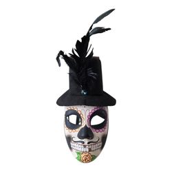Day of the Dead Half Mask - Male - Halloween Costume Accessory - Adult Teen