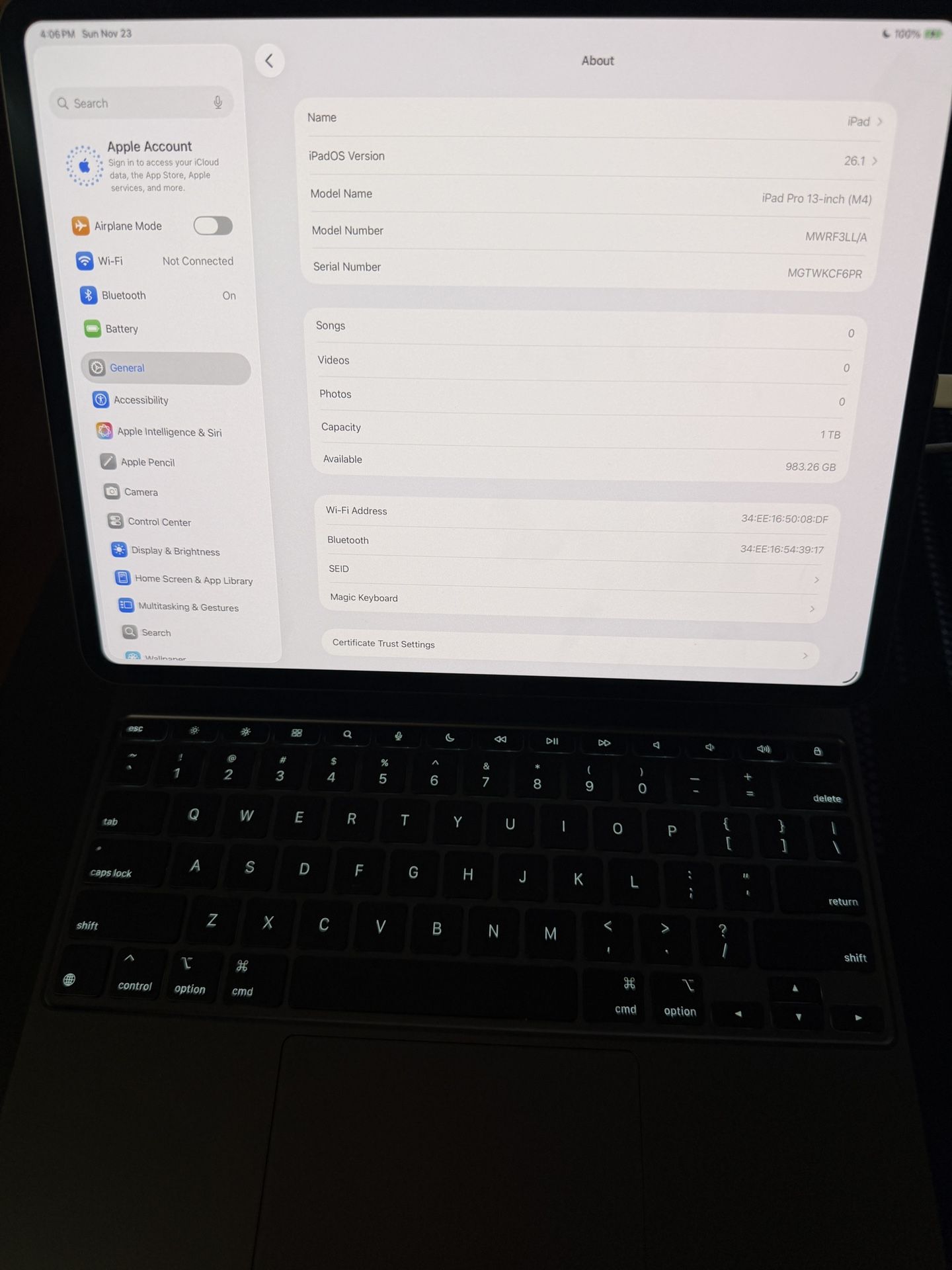 iPad Pro 13-inch (M4) 1 TB Wi-Fi with Nano Display & Magic Keyboard