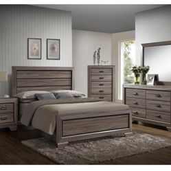 Queen Bed With Dresser, Chest, Mirror & 1 Night Stand ***Big July Sale***