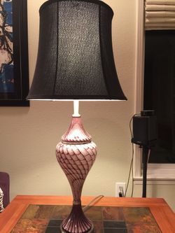 Table Lamp-Dillon Wells Designer Purple Blown Glass 