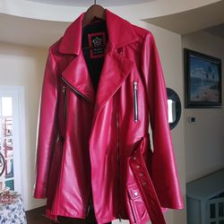 Red Leather Jacket Women