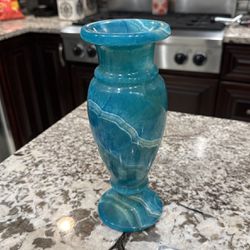 Blue  Calcite Urn-Shaped Vase 10” Tall 6lbs