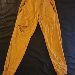 Evolution In Design Joggers | Tan | Distressed | Right Knee Rip | Large