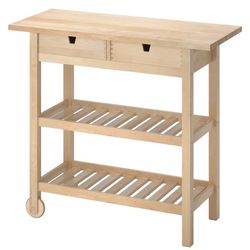 Wooden Kitchen Cart Birch Wood Ikea