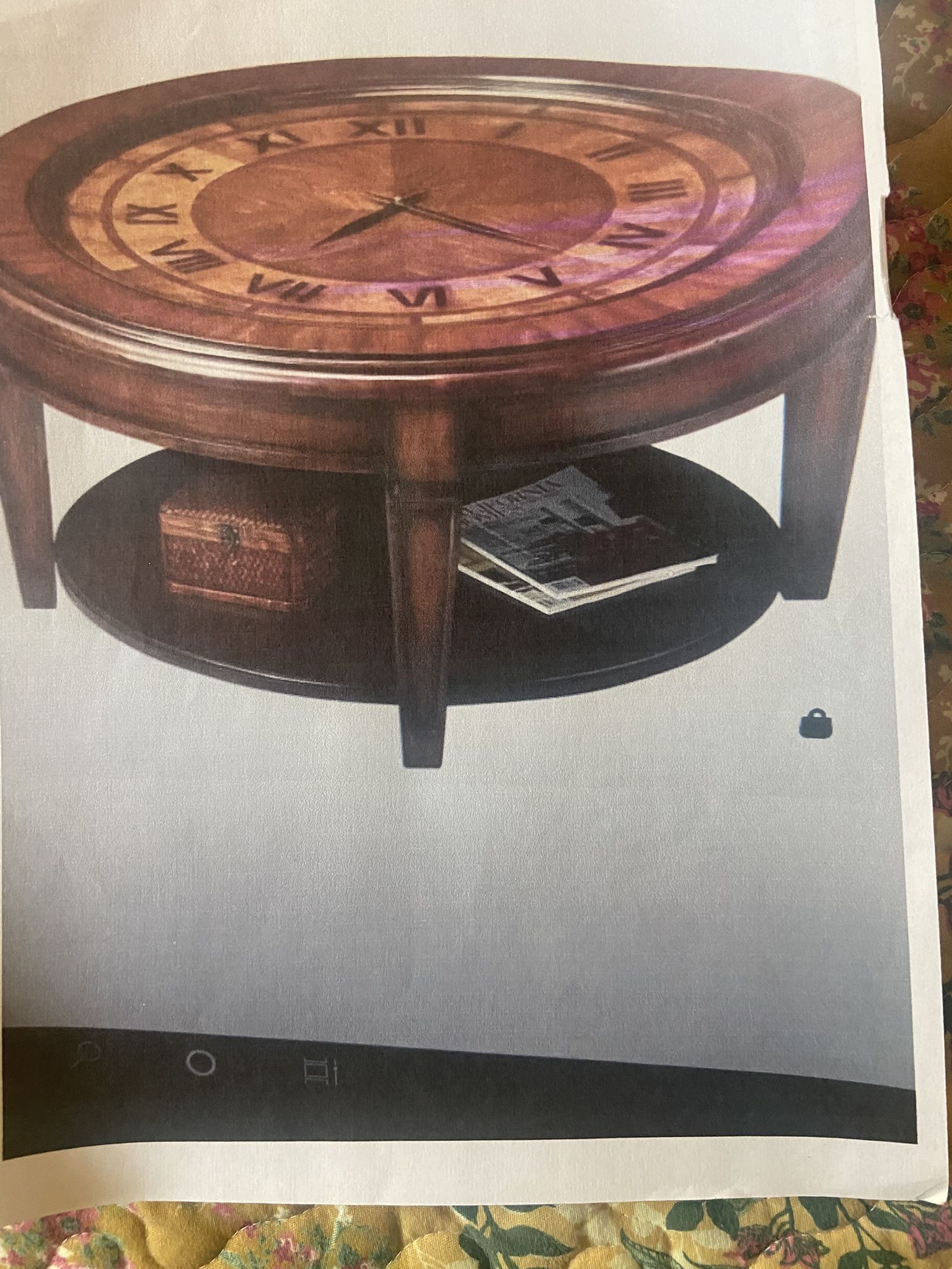 Walnut Clock Coffee Table