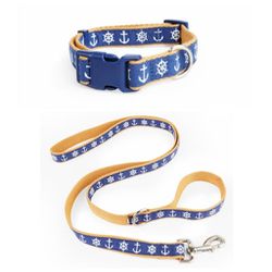 Small Anchor Dog Collar & Leash