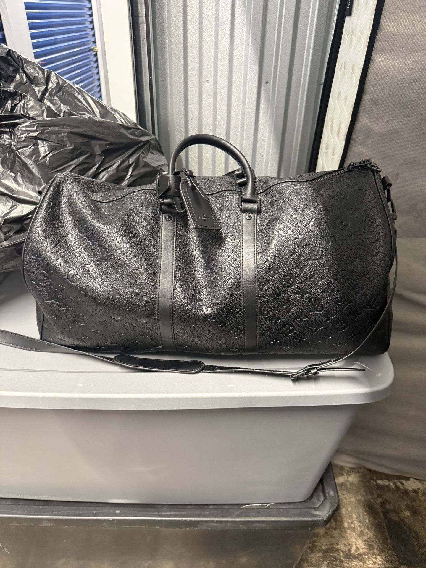 Black Pebble Leather LV set