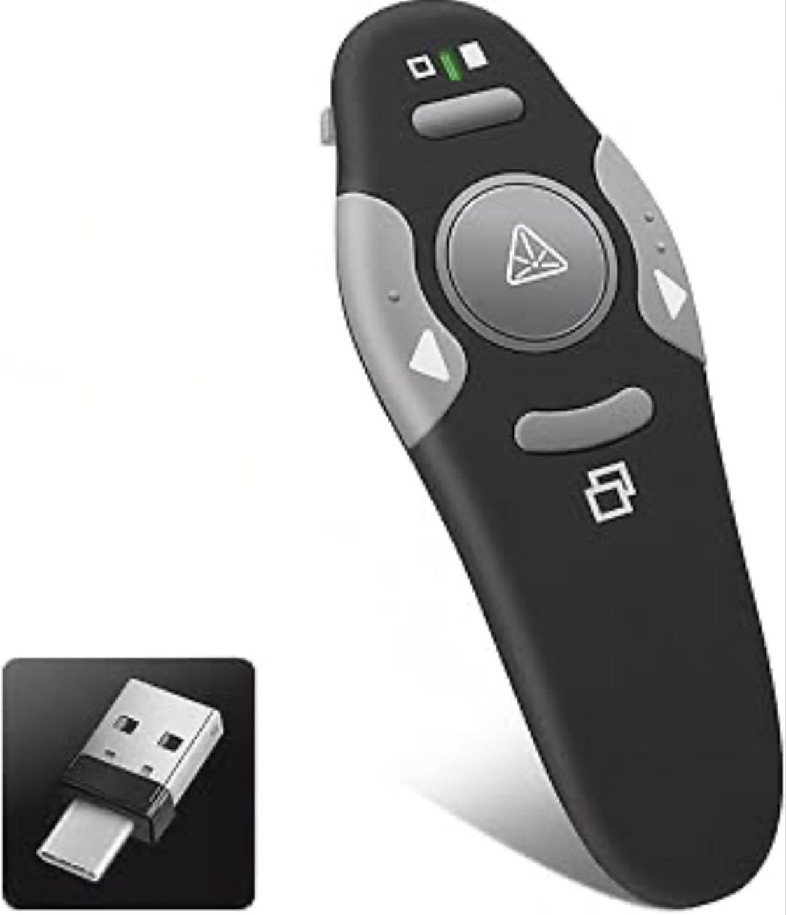Presentation Clicker Remote, Type C&USB Wireless Presenter, PowerPoint Clicker, Slide Advancer Control for Mac︱ Windows︱ Laptop, Support PPT︱Keynote︱G
