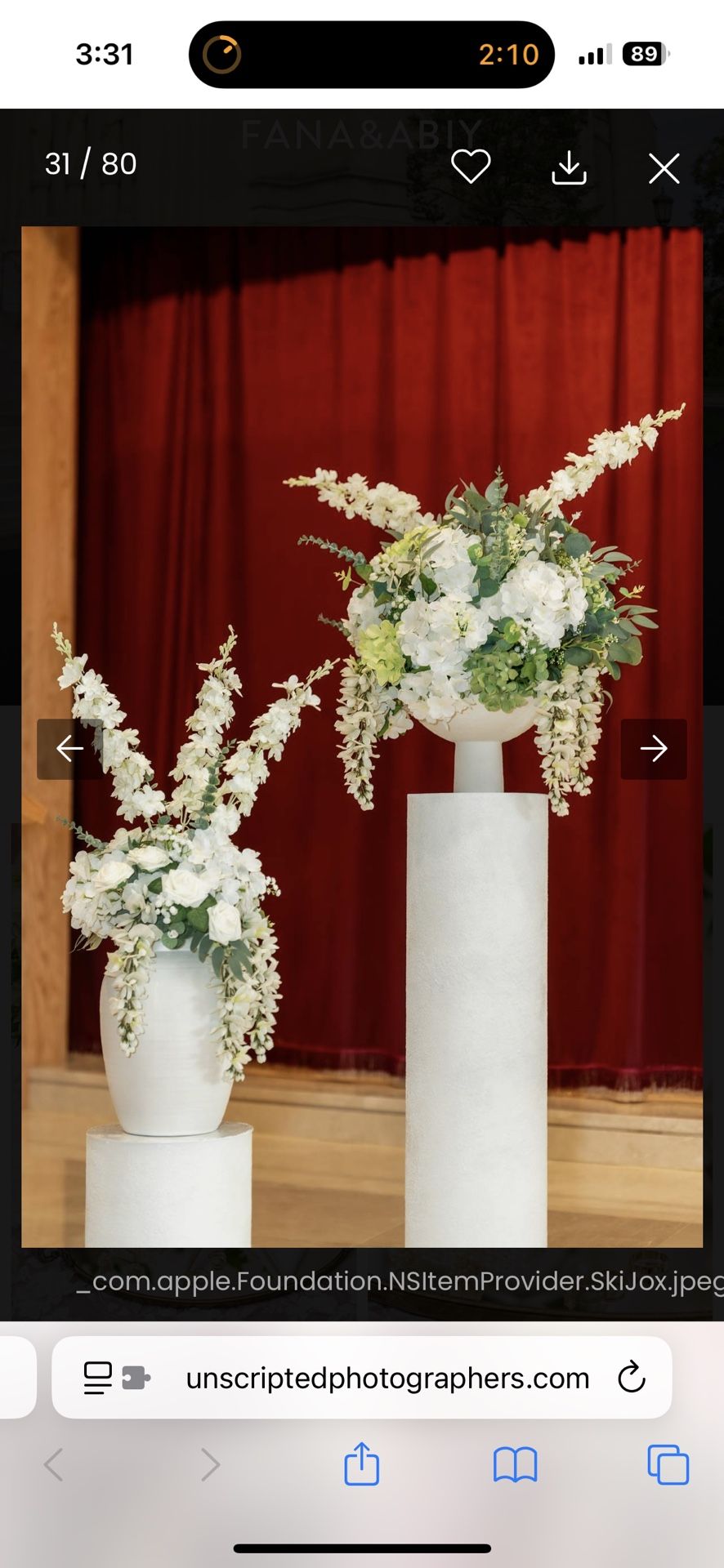 4 Faux Stone Pillars, 2 Vases With Flowers, 2 Flower Balls