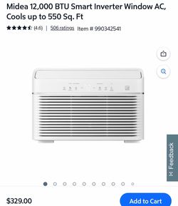 Midea 12,000 BTU Smart Inverter Window AC, Cools up to 550 Sq. Ft