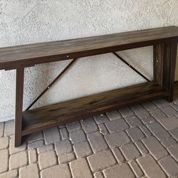 Gulches Classic Industrial 70.9" Console Table, Extra Long Sofa Table Behind Couch, Rustic Brown