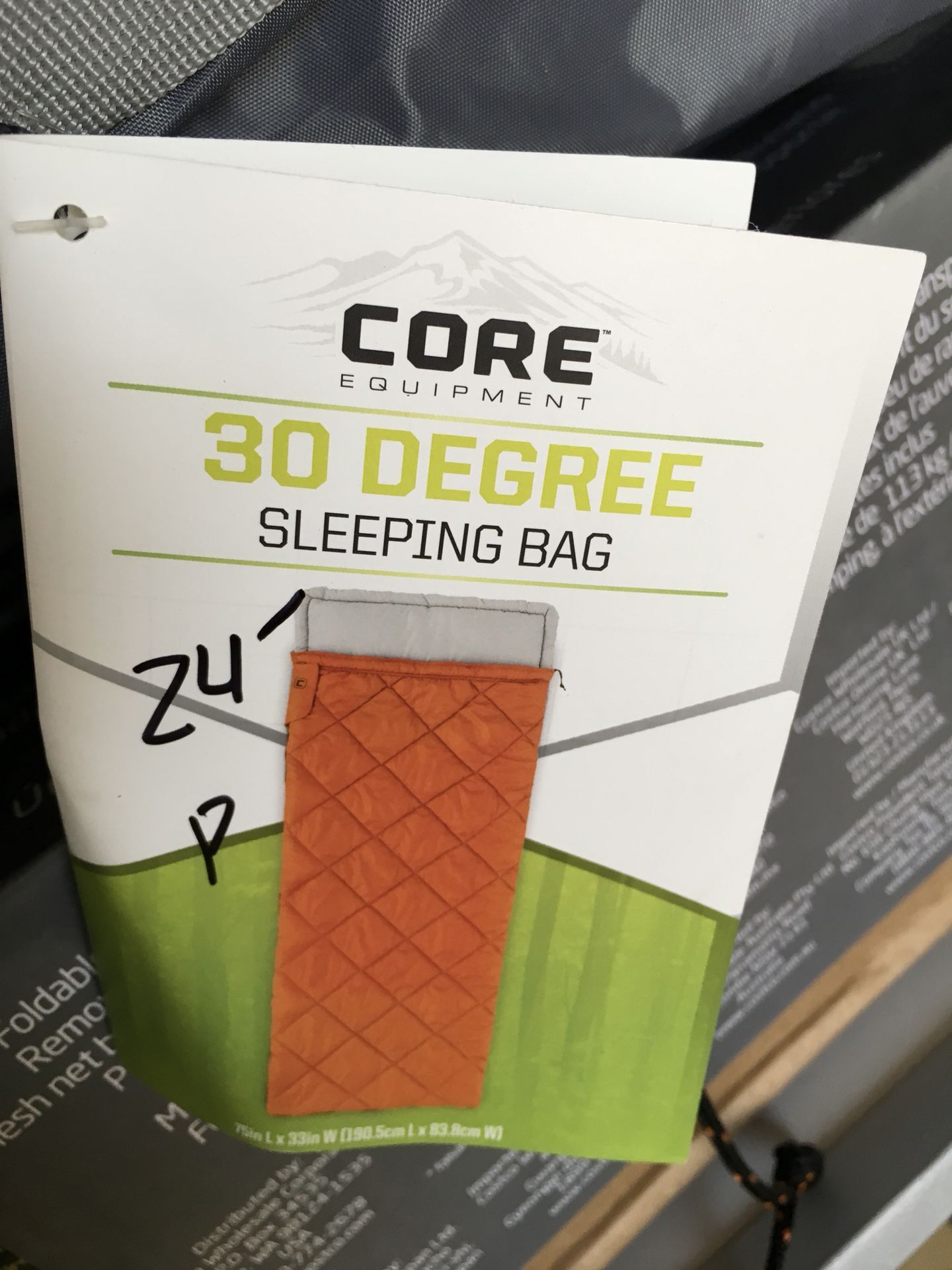 (Please read description)Core 30 degree sleeping bag