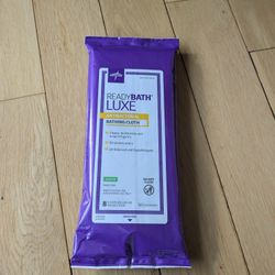 Medline ReadyBath Select Antibacterial Thick Adult Bath Wipes, 8 Wipes, Scented, No Rinse Formula w Aloe, Sensitive Skin, Hypoallergenic, Alcohol-Free