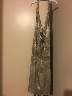 Gold halter dress