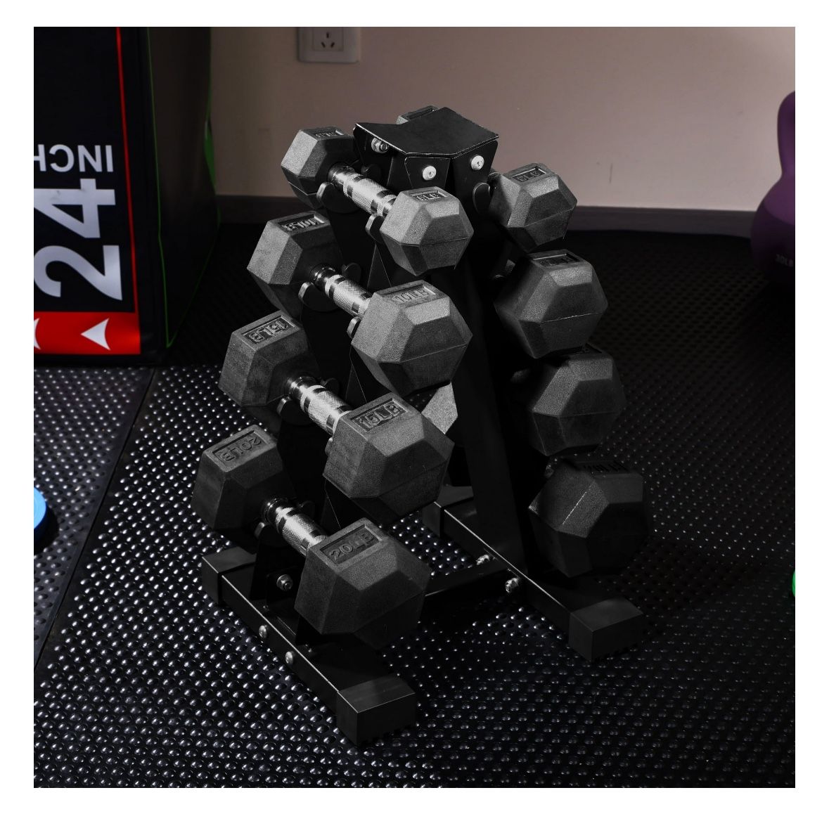 Brand New 5-20 Lb Rubber Hex Dumbbells