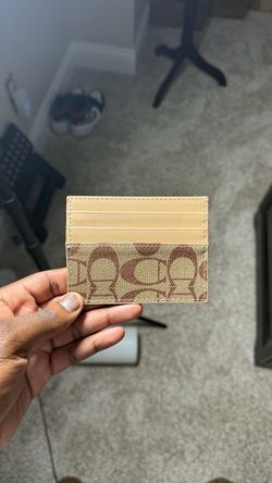 Tan and brown card holder