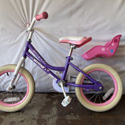 14” Little Girls Bike - Comes With Training Wheels
