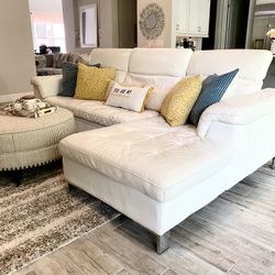 Leather Sectional  Chaise 