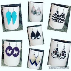 Custom faux leather earrings