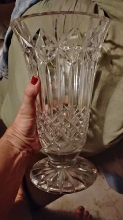 Waterford 10 inch Clear Cut Crystal Glass Vase