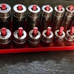 Snap On SAE standard 1/2 Socket Set  Chrome 